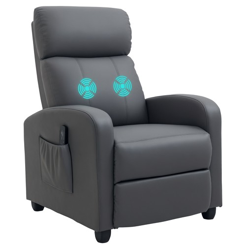 Faux leather massage recliner - leather,