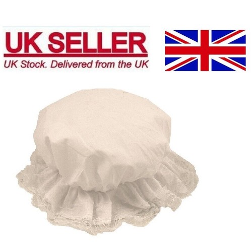 Ladies white mop cap hat - mop,