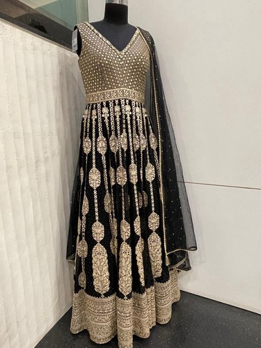 Women stitched long gown with - women,