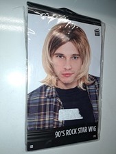 90's Rockstar Wig Blonde Center-Part Wig Kurt Wig Adult Men's Rock Costume NEW