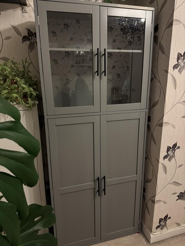 Large kitchen cupboard - cupboard, grey