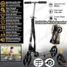 Folding Adult Scooter Big Wheels Suspension Non Electric Commuter Kick Push Dual