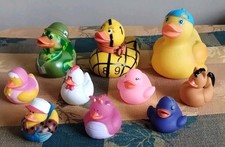 10x Rare And Discontinued , Plastic & Rubber Ducks, May Need A Bit Of A Wash