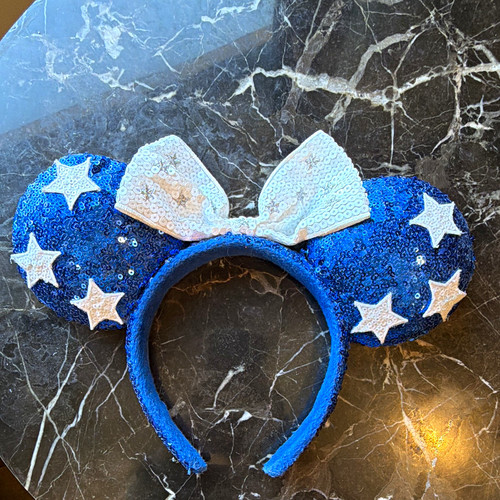 Blue sequin star mouse ears - sequin,