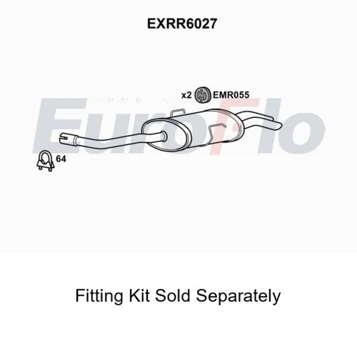 Rear muffler silencer insert - rear,