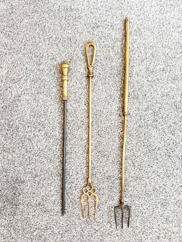 Antique brass fireplace - antique,