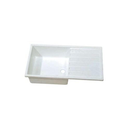 White plastic sink drainer - sink,