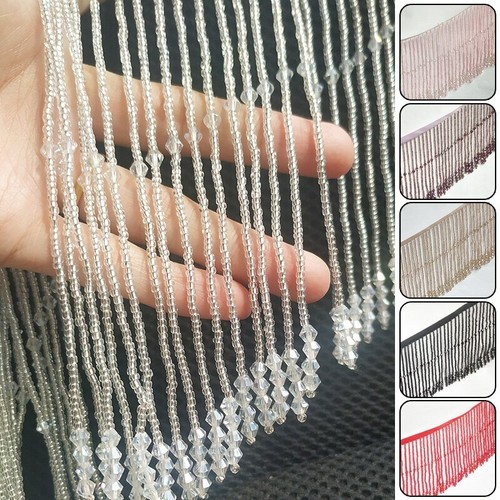 Beaded rhinestone fringe - beaded,