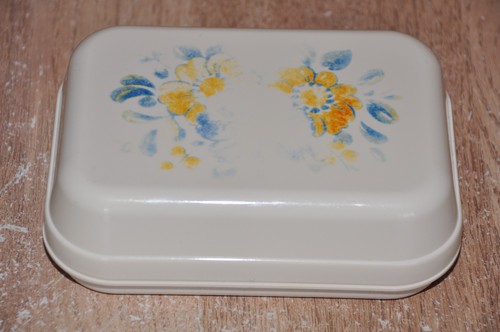 Vintage melamine butter dish - melamine,