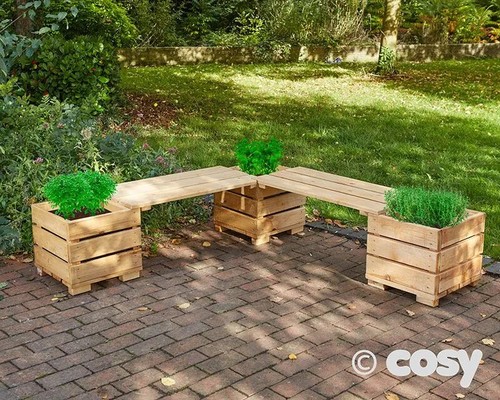 Corner planter bench - corner,