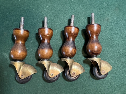 Vintage casters wood metal - vintage,