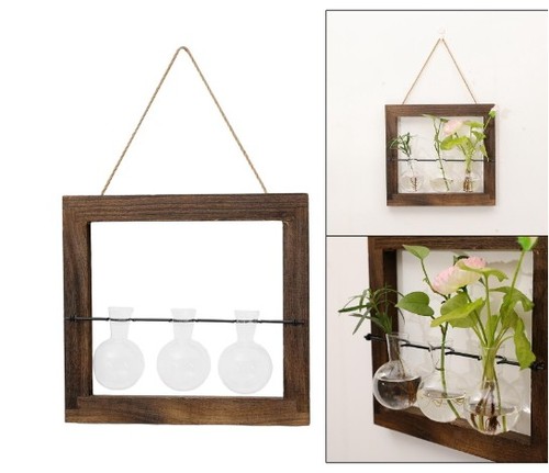 Wooden and glass plant - , jar