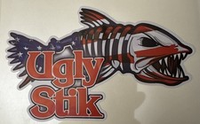 SHAKESPEARE LICENSED UGLY STICK BOAT RODS FISHING BOX  STICKERS 15 X 9cm