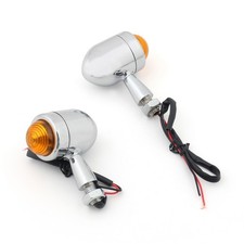 2xBullet Mini Heavy Duty Motorcycle Turn Signal Indicators Light Blinkers CHR