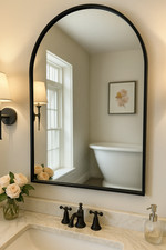 Large Arched Wall Mirror Aluminium Frame Safety Film Bathroom Bedroom Decor Hall