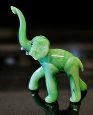 Vintage Hand-Blown Green Swirl