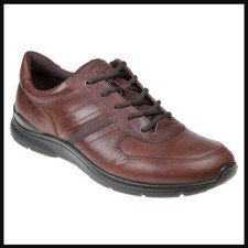 Ecco IRVING Brown Leather Lace-Up Trainers Shoes, UK 11.5 / EU 46, New & Boxed