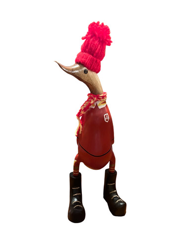 Wooden football duck - wooden, liverpool