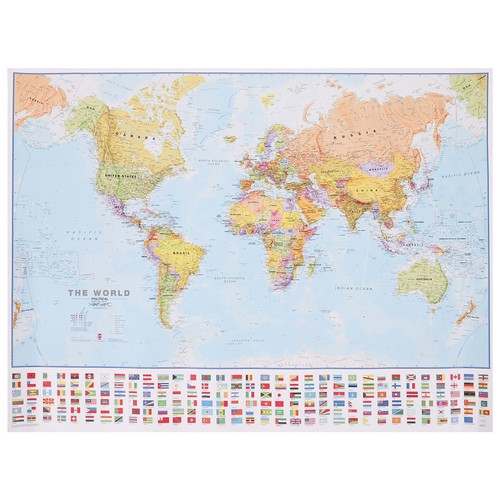World map wall picture canvas - world,