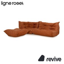 Ligne Roset Togo Fabric Sofa Set Braun Armchair Stool Two Seater Neubezug