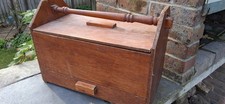Old, artisan made wooden garden tool open trug caddy tray box