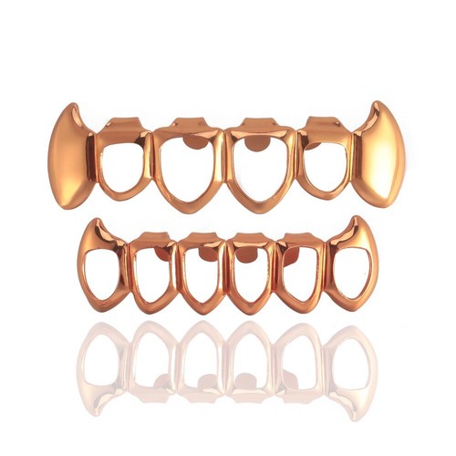 Open face grillz plated top - open,