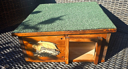 Wooden hedgehog house outdoor - hedgehog,