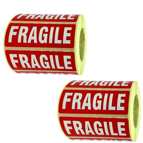 Fragile parcel labels stickers - fragile,