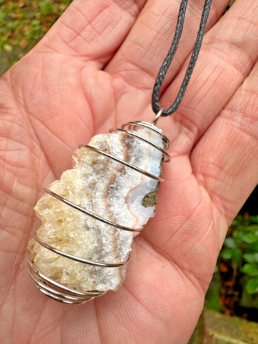 Citrine banded chalcedony - on,