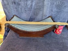 Antique C19th Wooden Treen Cheese Tapestry Stand Board Cradle Sledge Coaster