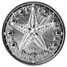 Montserrat $2 2024 EC8 Starfish 1 oz Silver Proof Like on Cardboard