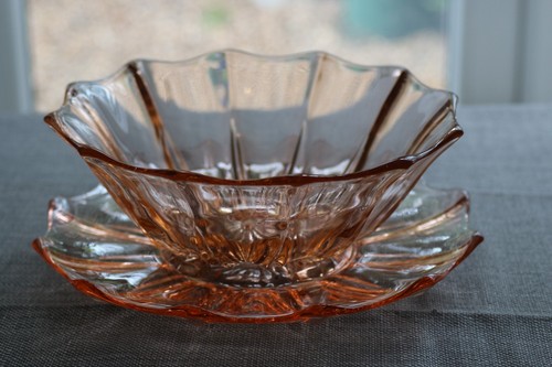 Vintage czech art deco peach - deco,
