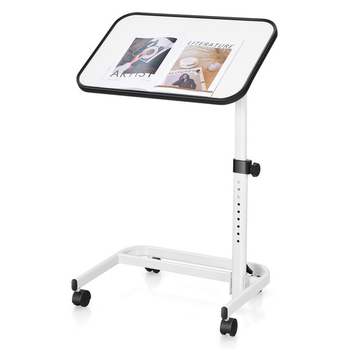 Shape rolling overbed table - c-shape,