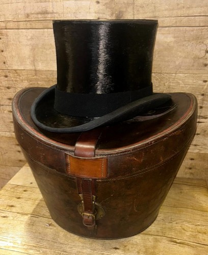 Antique black fur felt top - top, hat
