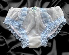 White Frilly Lace Sissy Sheer