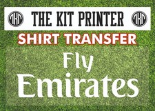 FLY EMIRATES FOOTBALL SHIRT SPONSOR TRANSFER IRON ON VINYL