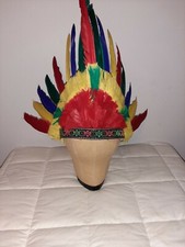VINTAGE Native American Indian Headdress Costume Feathers Chief Village people 