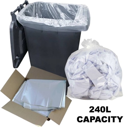 Clear wheelie bin liners - clear,