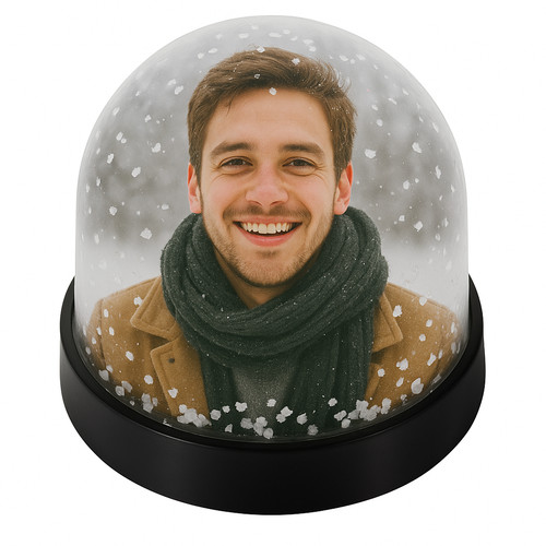 Custom photo snow globe - snow,