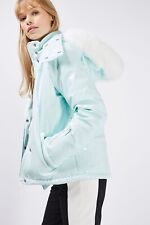 Topshop SNO High Shine Mint Green Ski Jacket Size UK 10 VGC