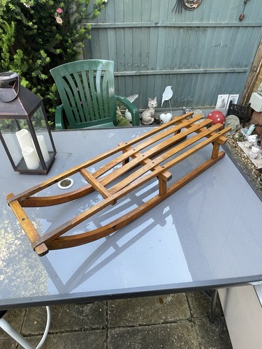 Vintage wooden sleigh snow - vintage,
