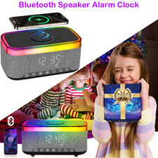 Bluetooth Speaker Alarm Clock Wireless Charger Dock Charging Station for i.Phone