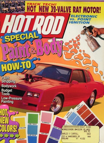 Hot rod magazine march - hot, 1991