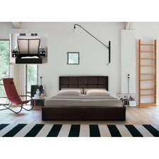 PU Faux Leather Gas Lift Ottoman Bed in Brown or Black With Matt Options