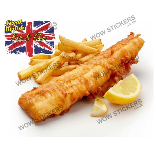 Fish chips sticker trailer - &,