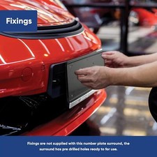 Sporty Black Car Number Plate License Holder Surround Broken Cracked Replacement