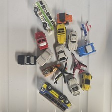 Lot of 16 Vintage 1980s Galoob Micro Machines Planes Bus Helicopter Muscle Cars