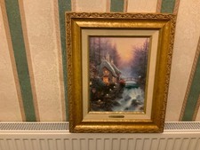 Sweetheart cottage by thomas kinkade Gilt frame, with certificate of authenticit