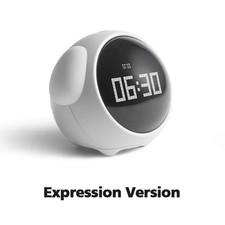 Cute Expression Alarm Clock Snooze Child Kids Digital LED Night Light V Control