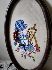 Vintage Girl Painting At An